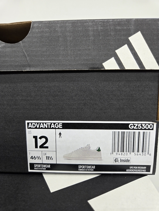 adidas Men\'s Advantage GZ5300 Cloud White Green Tennis Shoes Size 12 New main image 7